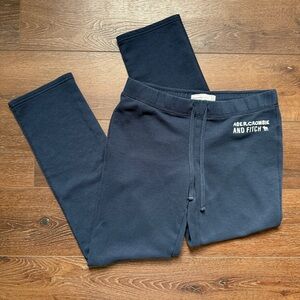 Abercrombie & Fitch Navy Fleece Sweatpants with Logo Tag